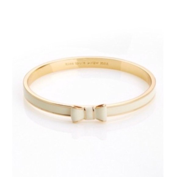 Kate Spade "Take a Bow" Bangle in Gold/White